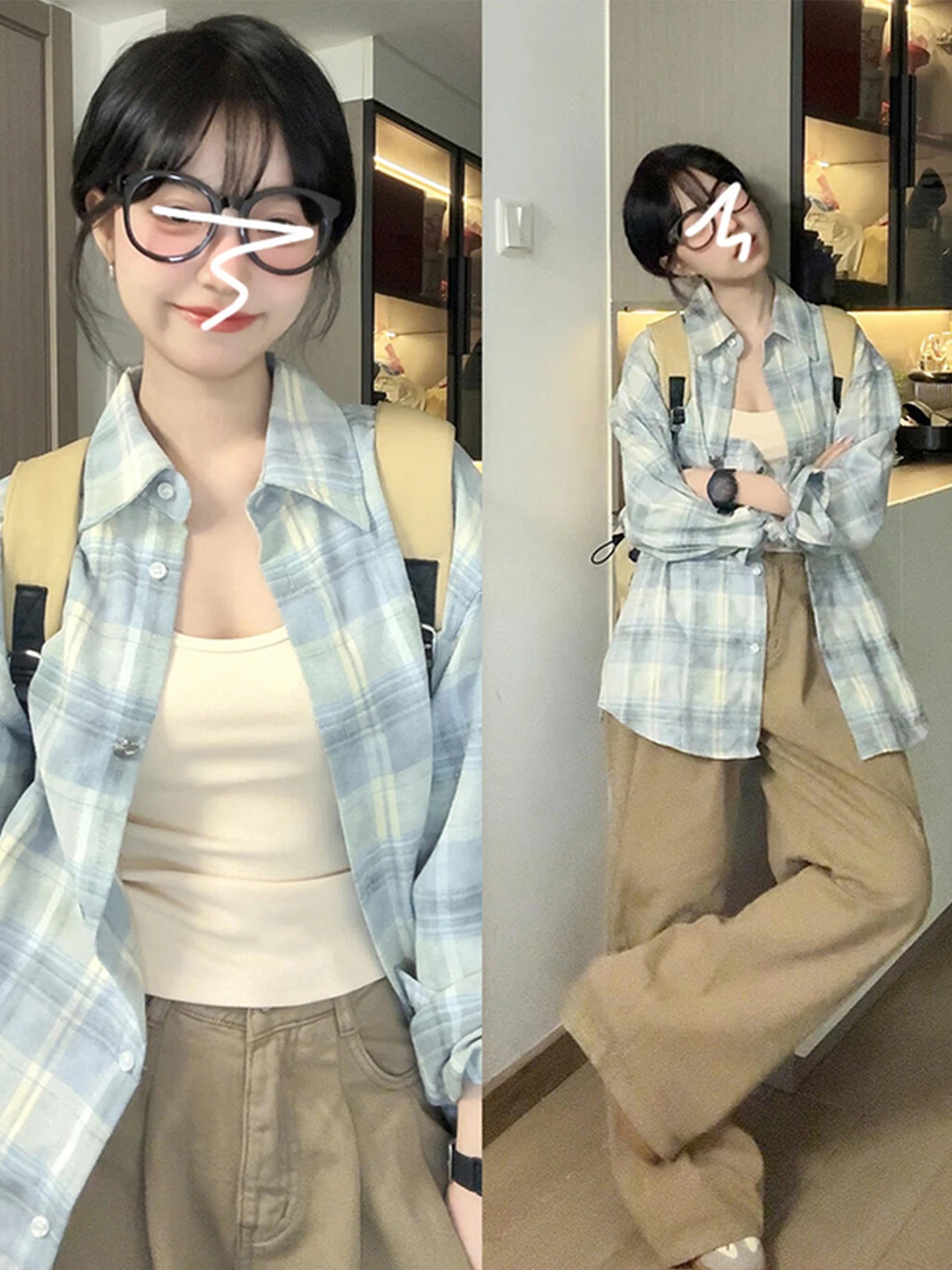 Blue Plaid irt Jaet Women's Design Sensation Spring 2026 New Sle Loose Fit Long Sve Collar Daily Wear Cardigan
Blue Plaid irt Jaet Women's Design Sensation Spring 2026 New Sle Loose Fit Long Sve Collar Daily Wear Cardigan