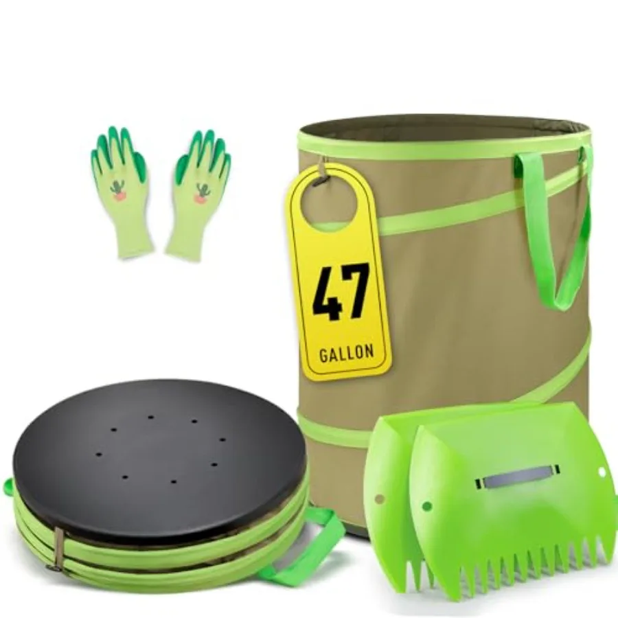 Collapsible Garden Bag 47Gallon Collapsible Leaf Bags with Hard Bottom Heavy Duty Yard Waste Bag Leaf Bin Leaf Pop up Trash Can
Collapsible Garden Bag 47Gallon Collapsible Leaf Bags with Hard Bottom Heavy Duty Yard Waste Bag Leaf Bin Leaf Pop up Trash Can