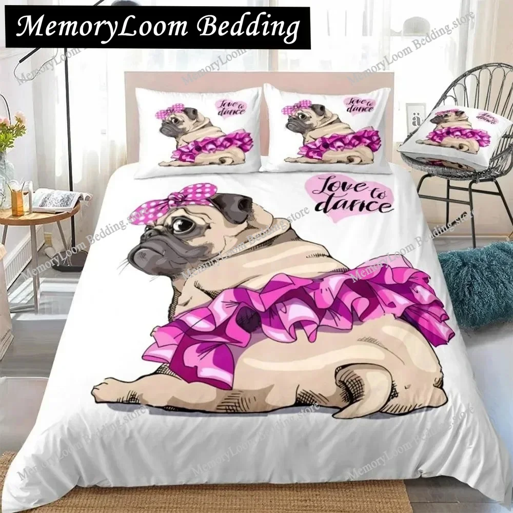 Cartoon Pug Dog Duvet Cover Set 3D Pilot Cute Animal Bedding Set Kids Boys Bed Linen Pillowcases Twin Full Home Textiles
Cartoon Pug Dog Duvet Cover Set 3D Pilot Cute Animal Bedding Set Kids Boys Bed Linen Pillowcases Twin Full Home Textiles