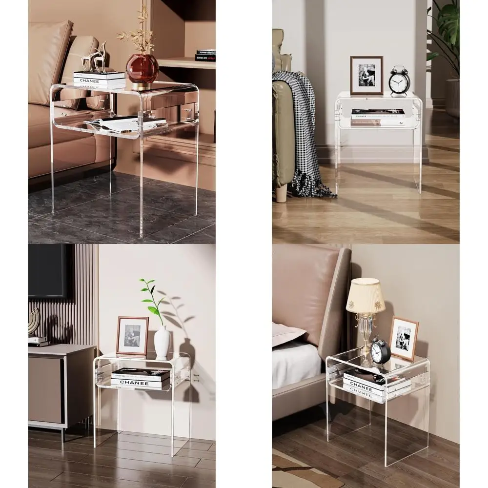 2-Tier Clear Acrylic Bedside Table for Modern Living and Bedroom Decor
2-Tier Clear Acrylic Bedside Table for Modern Living and Bedroom Decor