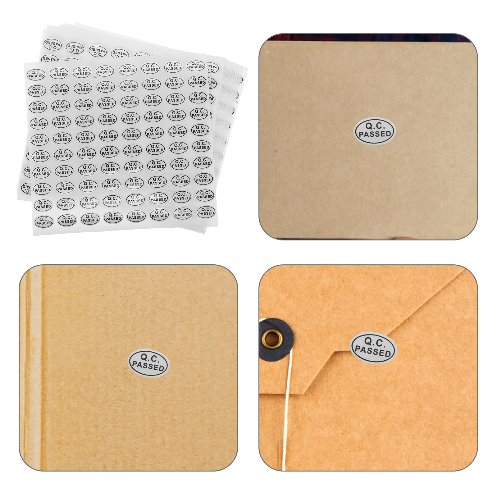 20 Sheets Tamper Evident Qc Passed Stickers Grid Pattern Security Labels for Production Quality Control and Inspection Processes