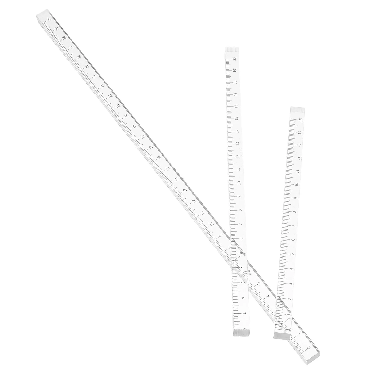 3Pcs Transparent Ruler Set Lightweight Portable Acrylic Straight Rulers for Students Designers Engineers Precise Measuring