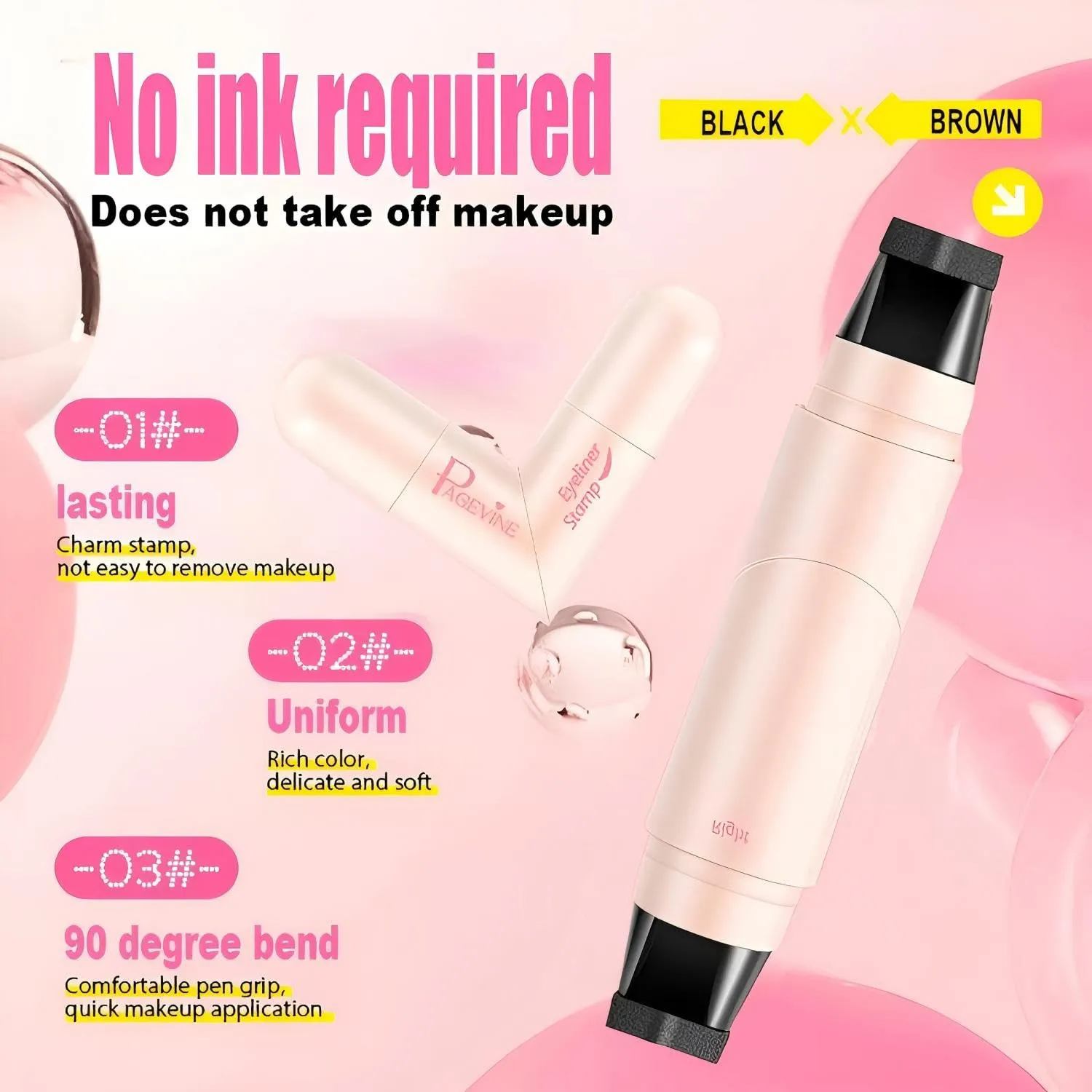 Winged Eyeliner Stamp Pen Dual Head Rotating Design, Quick-Dry, Long-Lasting, Sm
Winged Eyeliner Stamp Pen Dual Head Rotating Design, Quick-Dry, Long-Lasting, Sm