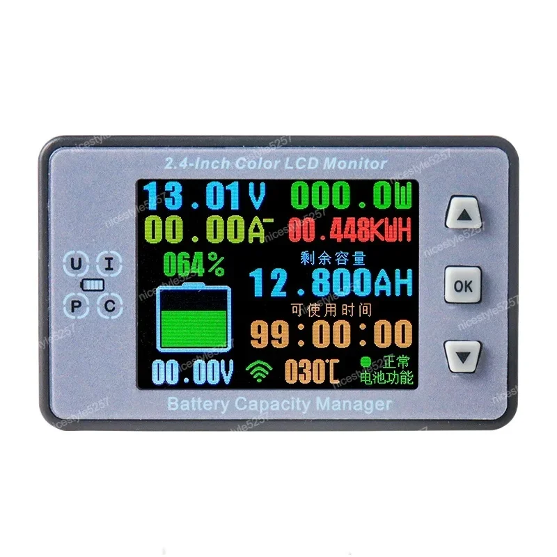 Electric vehicle RV battery pack wireless Bluetooth coulometer DC digital voltage current power meter 12V72V
Electric vehicle RV battery pack wireless Bluetooth coulometer DC digital voltage current power meter 12V72V