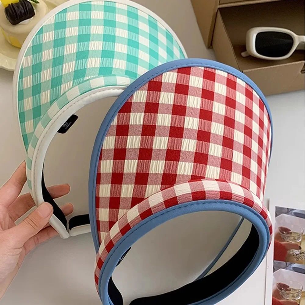 Plaid Print Large Brim Sun Hat Hair Hoop Style Pastoral Style Summer Empty Top Cap Korean Style Breathable Sun Protection Hats
Plaid Print Large Brim Sun Hat Hair Hoop Style Pastoral Style Summer Empty Top Cap Korean Style Breathable Sun Protection Hats