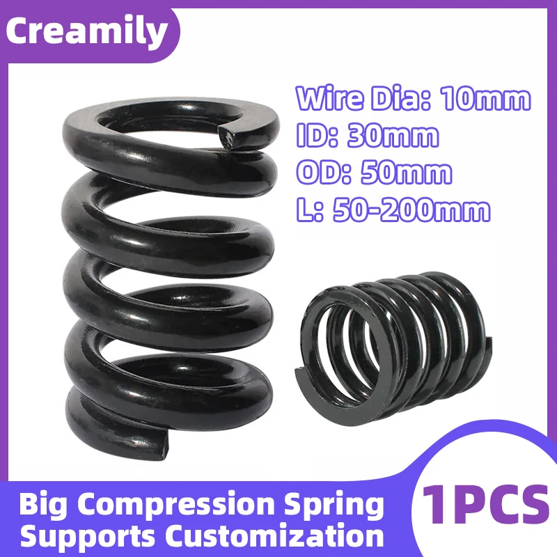 Creamily 1PCS Heavy Duty Big Industrial Machine Spring Steel Coil Compression Springs Wire Dia10mm ID30mm OD50mm Length50-200mm
Creamily 1PCS Heavy Duty Big Industrial Machine Spring Steel Coil Compression Springs Wire Dia10mm ID30mm OD50mm Length50-200mm