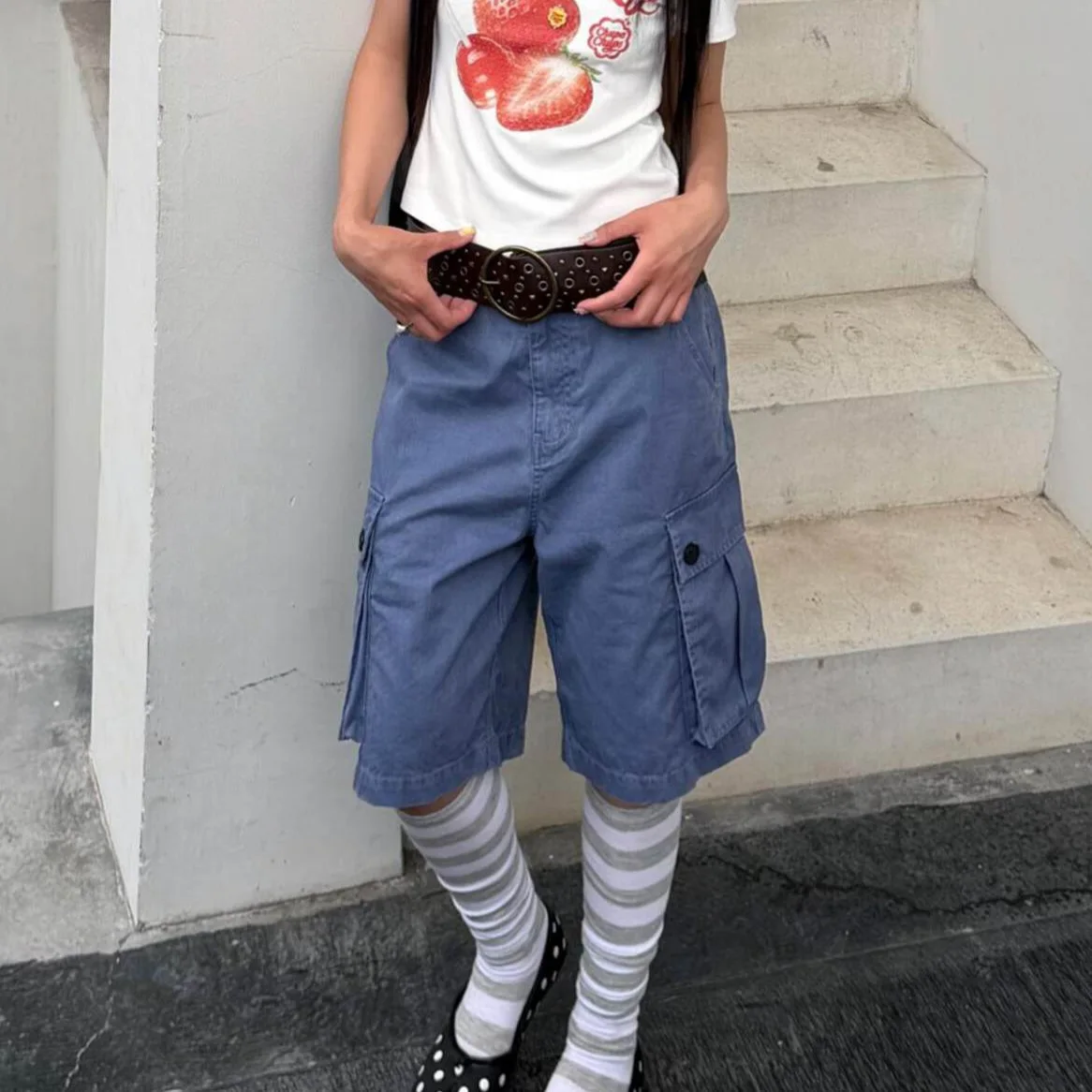 American Retro Washing Water Big Pocket Cargo Denim Five-point Pants Women Summer New Loose Wide-leg Straight Pants
American Retro Washing Water Big Pocket Cargo Denim Five-point Pants Women Summer New Loose Wide-leg Straight Pants