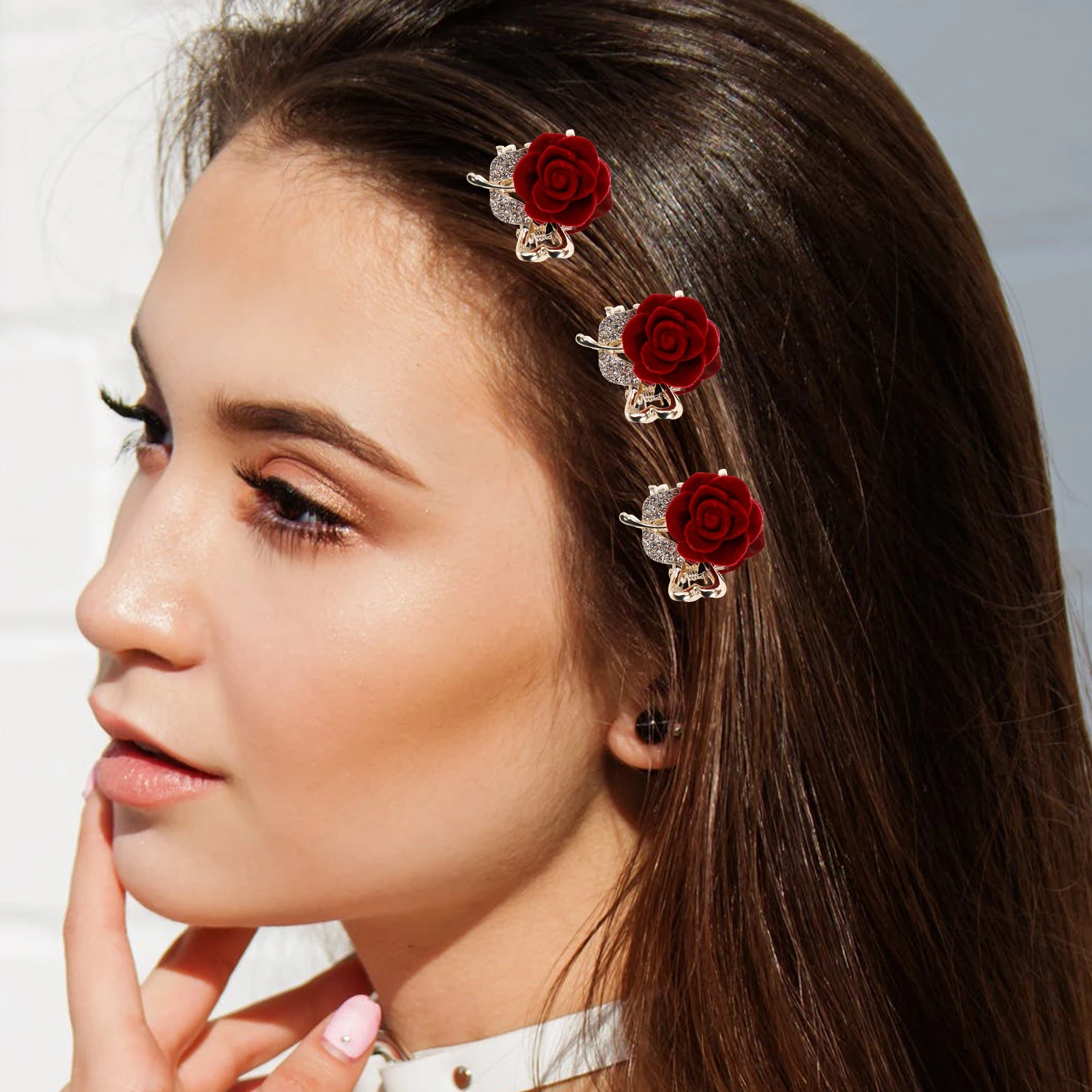 2pcs Vintage Hair Clips Small Rose Shark Claw for Women Teens Zinc Alloy Red Elegant Fashion Accessories Hair Care Styling Tool
2pcs Vintage Hair Clips Small Rose Shark Claw for Women Teens Zinc Alloy Red Elegant Fashion Accessories Hair Care Styling Tool
