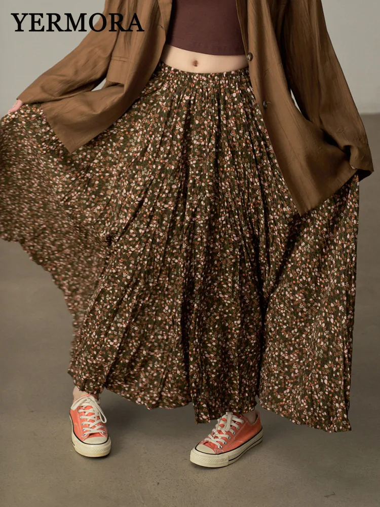 YERMORA High Elastic Waist Coffee Printed Pleated Elegant Half Body Skirt For Women Loose Fashion Tide Spring Summer 2025 New
YERMORA High Elastic Waist Coffee Printed Pleated Elegant Half Body Skirt For Women Loose Fashion Tide Spring Summer 2025 New