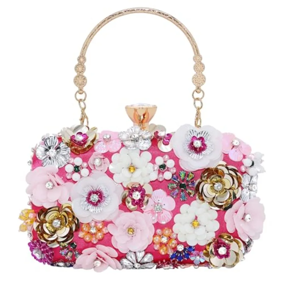 Women's Clutch Purse Flower Evening Handbag Chain Strap Shoulder Bag With Handle
Women's Clutch Purse Flower Evening Handbag Chain Strap Shoulder Bag With Handle