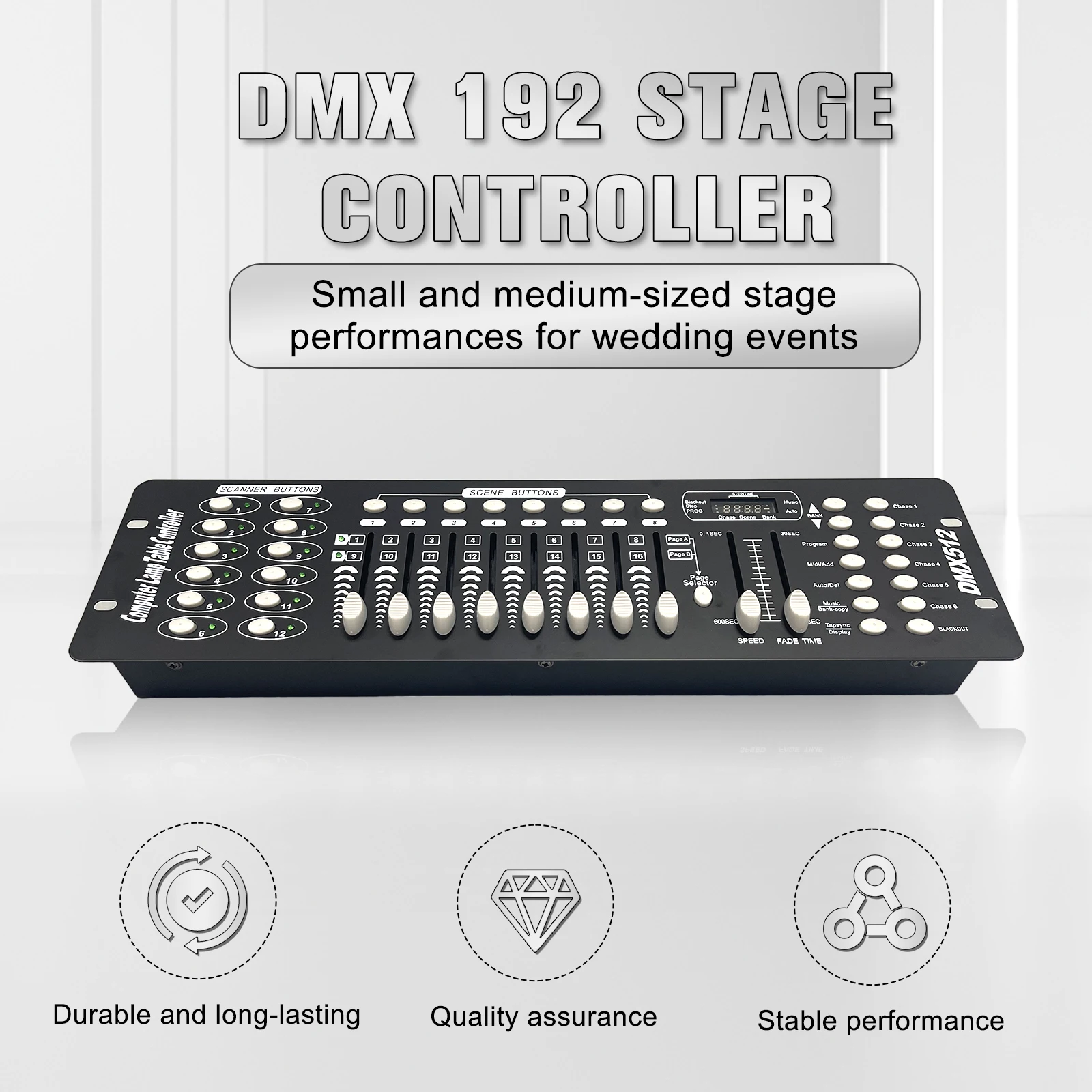 New192 Dmx-контроллер Dj-оборудование Dmx 512, консольное управление сценическим освещением для светодиодных прожекторов с подвижной головкой Par, RGBW Beam Wash
New192 Dmx-контроллер Dj-оборудование Dmx 512, консольное управление сценическим освещением для светодиодных прожекторов с подвижной головкой Par, RGBW Beam Wash