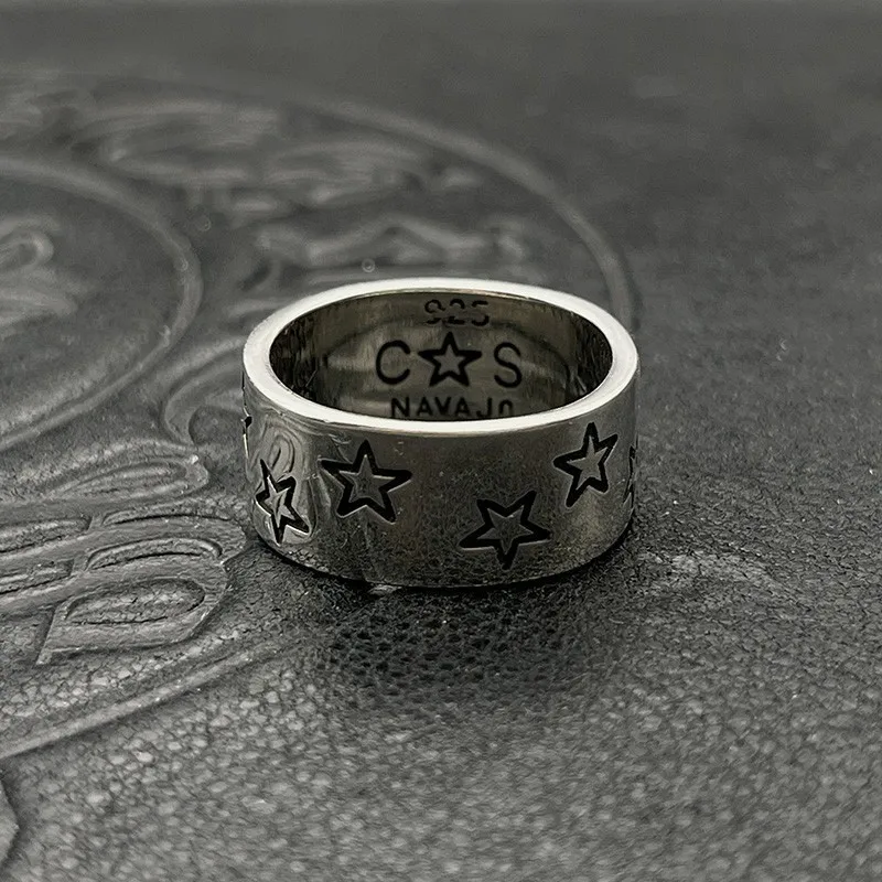 S925 Sterling Silver Vintage Full Star Ring Pentagram Style Men's Medieval Cross-border
S925 Sterling Silver Vintage Full Star Ring Pentagram Style Men's Medieval Cross-border