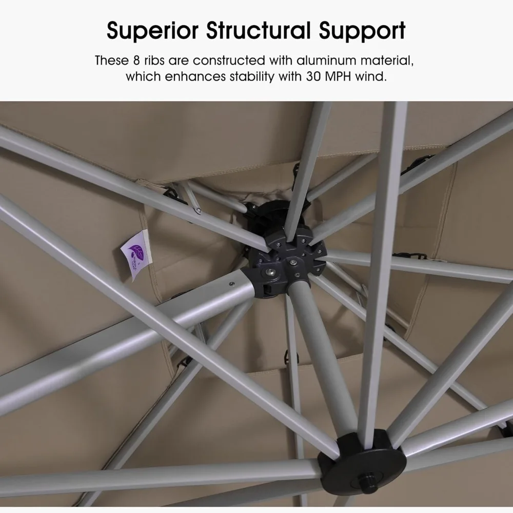 9 FT Cantilever Patio Umbrellas with Base Included, Large Square Offset Umbrella with 360° Rotation, Outdoor, Customized
9 FT Cantilever Patio Umbrellas with Base Included, Large Square Offset Umbrella with 360° Rotation, Outdoor, Customized