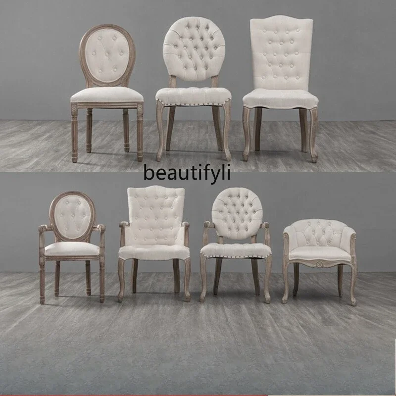 A57 French chair B & B round back pull dining chair retro European studio solid wood armchair
A57 French chair B & B round back pull dining chair retro European studio solid wood armchair