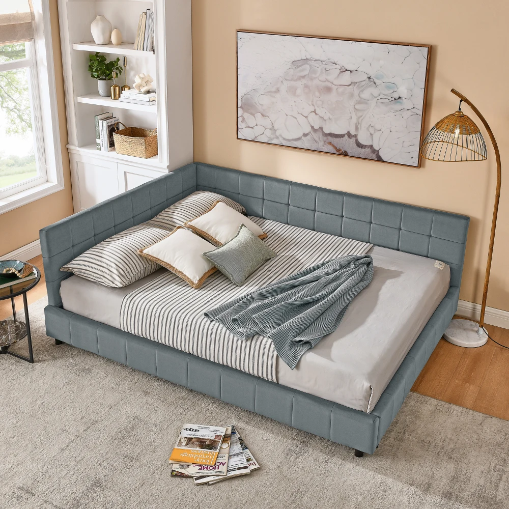Queen Size Tufted Sofa Bed Frame with Backrest & Armrests, Velvet GREY (85.5''*64.5''*30.5'')
Queen Size Tufted Sofa Bed Frame with Backrest & Armrests, Velvet GREY (85.5''*64.5''*30.5'')