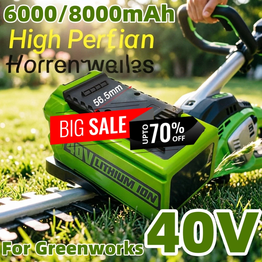 Replacement 40V Li-ion Battery 8.0AH 6000mAh For Greenworks 29472 29462 25322 24252 29727 29717 Cordless Tools
Replacement 40V Li-ion Battery 8.0AH 6000mAh For Greenworks 29472 29462 25322 24252 29727 29717 Cordless Tools