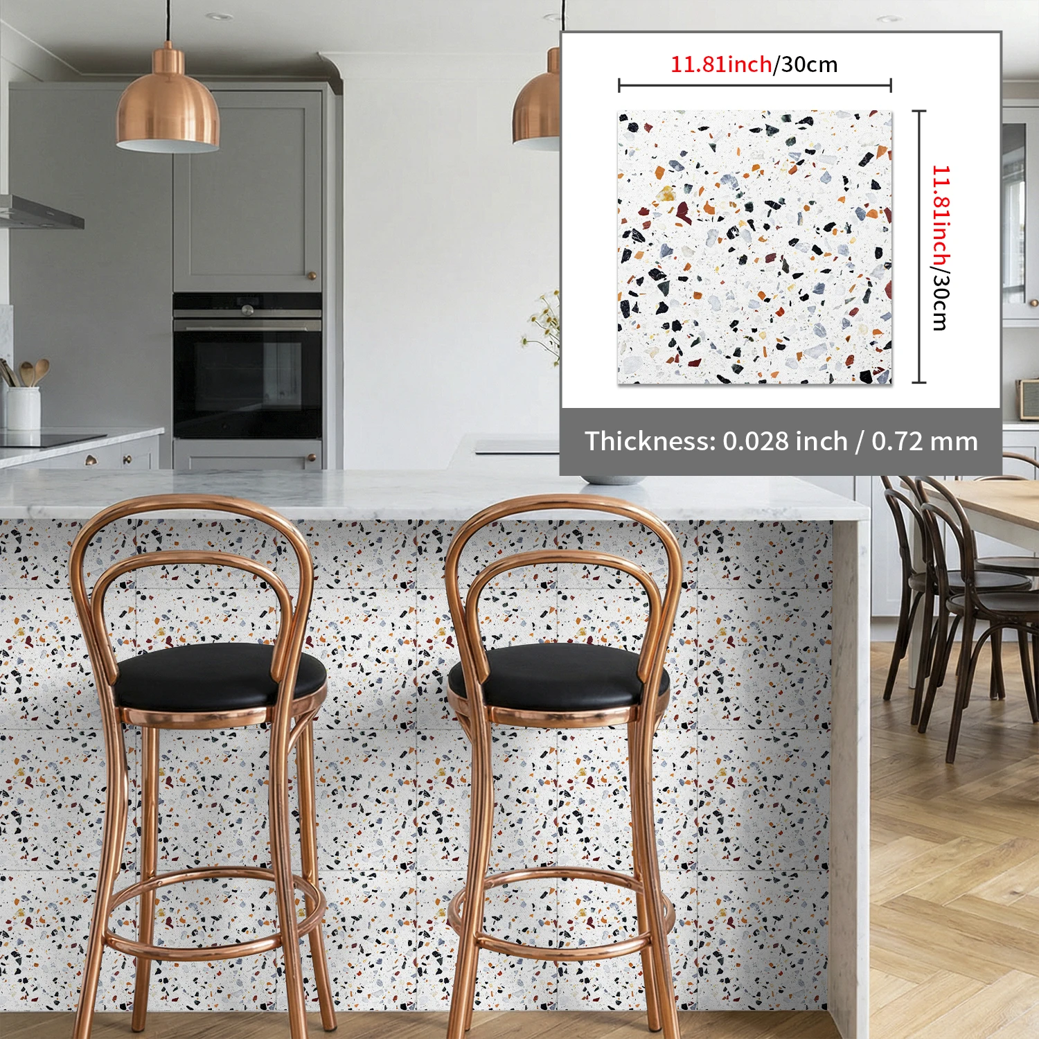 Thick matte terrazzo waterproof and wear-resistant self-adhesive adhesive tape, used for kitchen, bathroom and home decoration
Thick matte terrazzo waterproof and wear-resistant self-adhesive adhesive tape, used for kitchen, bathroom and home decoration