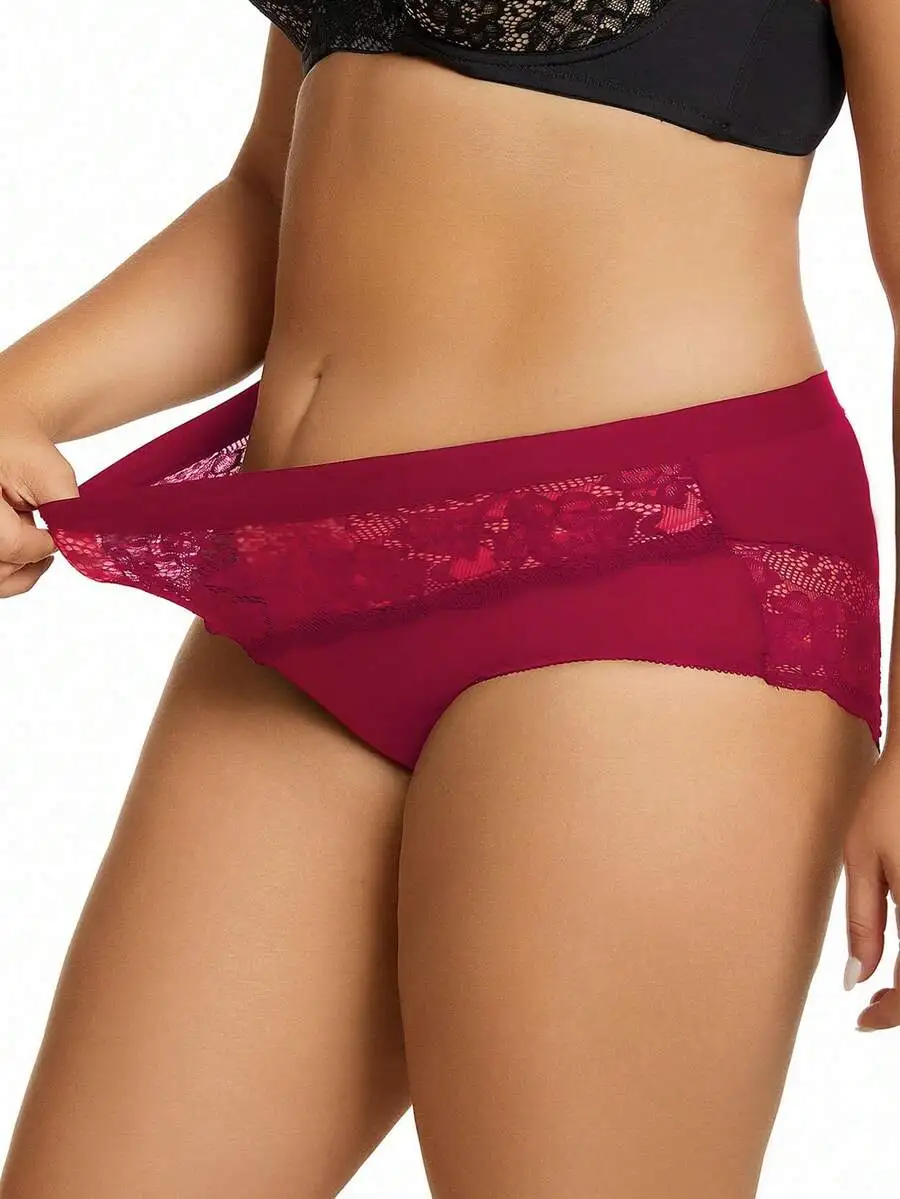 Women Plus Size Floral Lace Triangle Panties With Scallop Trim Comfortable Underwear
Women Plus Size Floral Lace Triangle Panties With Scallop Trim Comfortable Underwear