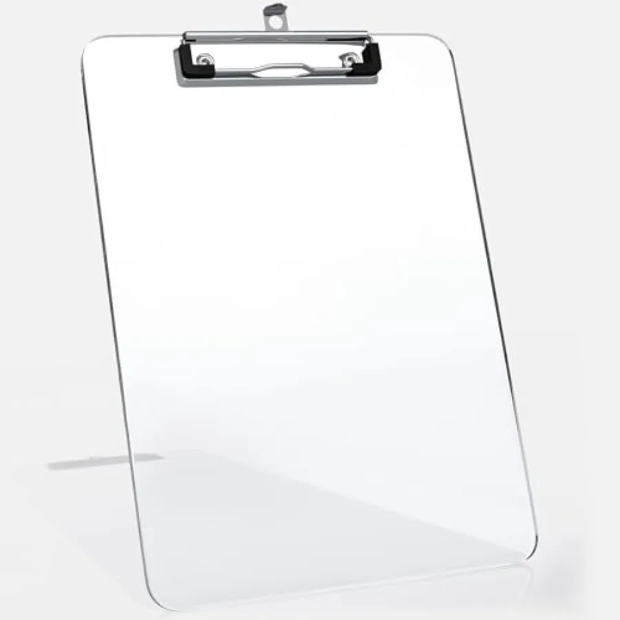 Clear Acrylic Transparent Clipboard 12.5" x 9" Durable Plastic Clipboards with Low Profile Metal Clip Board Holds 100 Sheets fo
Clear Acrylic Transparent Clipboard 12.5" x 9" Durable Plastic Clipboards with Low Profile Metal Clip Board Holds 100 Sheets fo