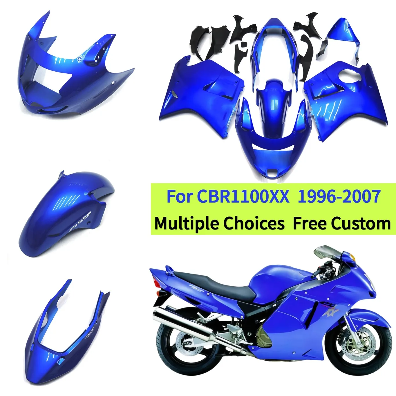 Full Fairings For Honda CBR1100XX Super Blackbird 1997-2007 Injection Mold ABS Plastics Body Accessorie
Full Fairings For Honda CBR1100XX Super Blackbird 1997-2007 Injection Mold ABS Plastics Body Accessorie