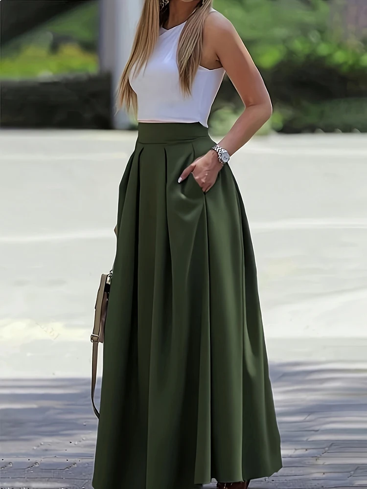2026 Women's Solid Color Fashionable Versatile Long Skirt, High-Waisted A-Line Skirt
2026 Women's Solid Color Fashionable Versatile Long Skirt, High-Waisted A-Line Skirt