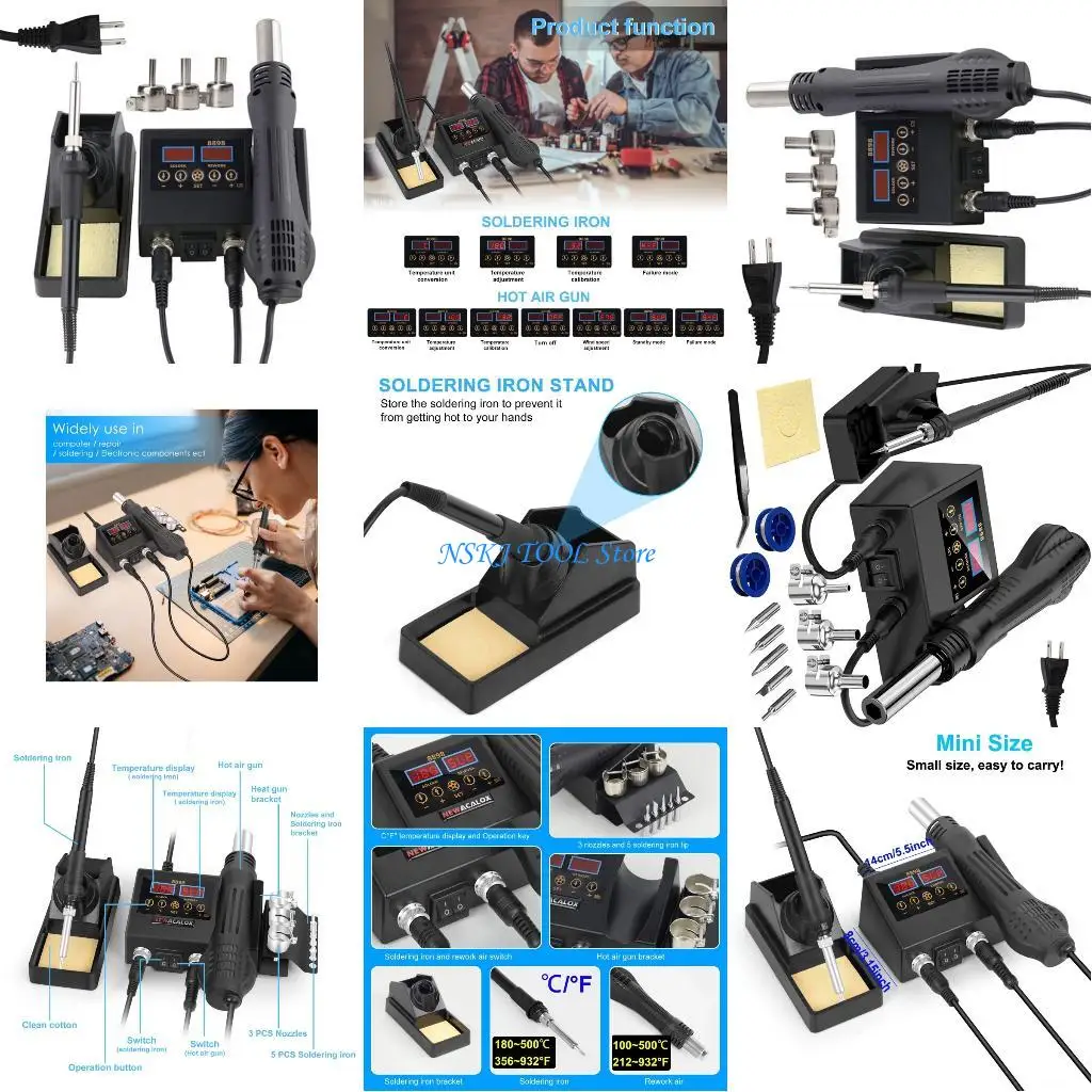 L8RC Soldering Station Professional Electronics Repair Tool System Set Hot Air Guns And Iron Digital Display For DIY Projects
L8RC Soldering Station Professional Electronics Repair Tool System Set Hot Air Guns And Iron Digital Display For DIY Projects