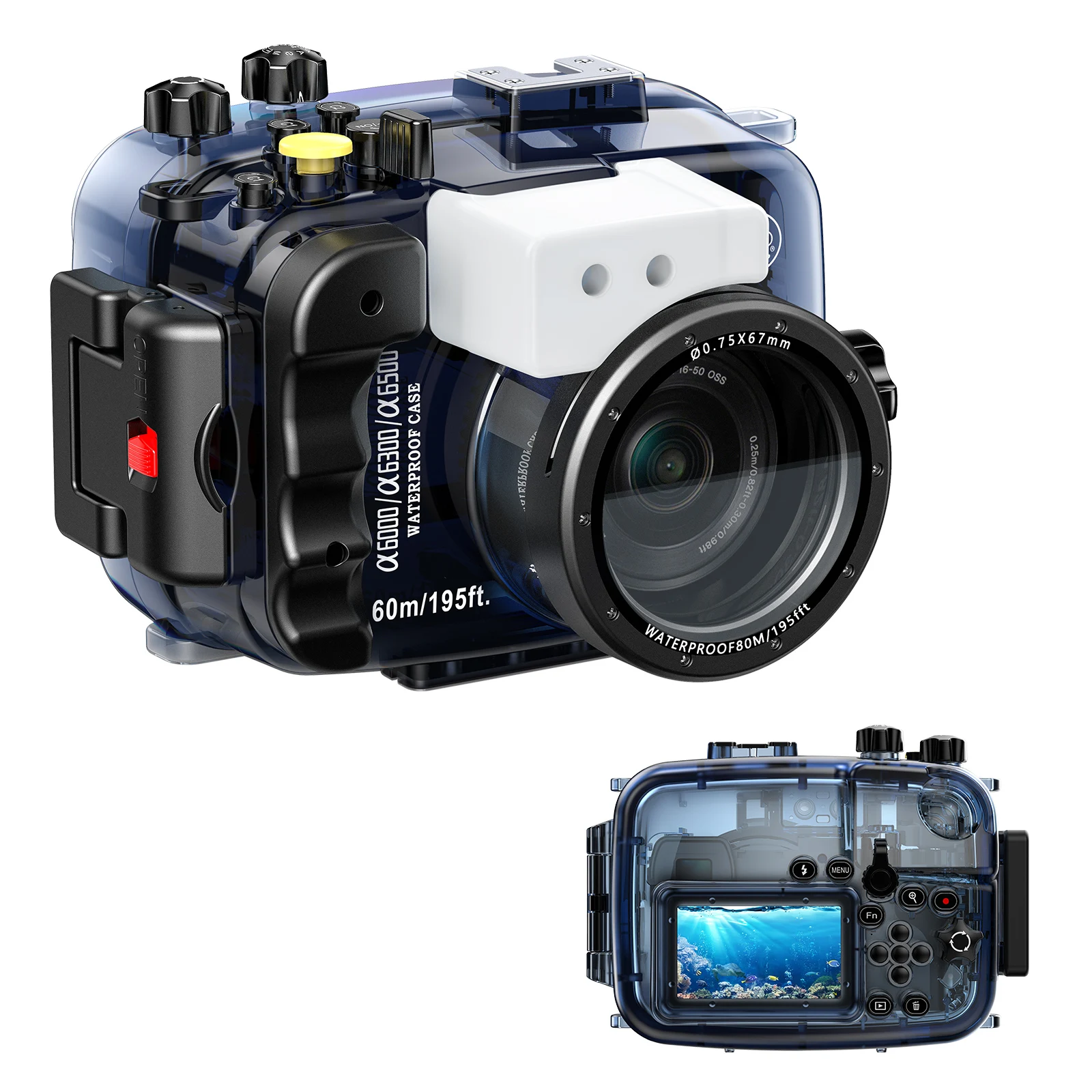 Чехол для камеры Seafrogs с аквалангом для Sony A6000 A6300 A6500, оборудование для подводной фотографии, водонепроницаемый корпус камеры
Чехол для камеры Seafrogs с аквалангом для Sony A6000 A6300 A6500, оборудование для подводной фотографии, водонепроницаемый корпус камеры