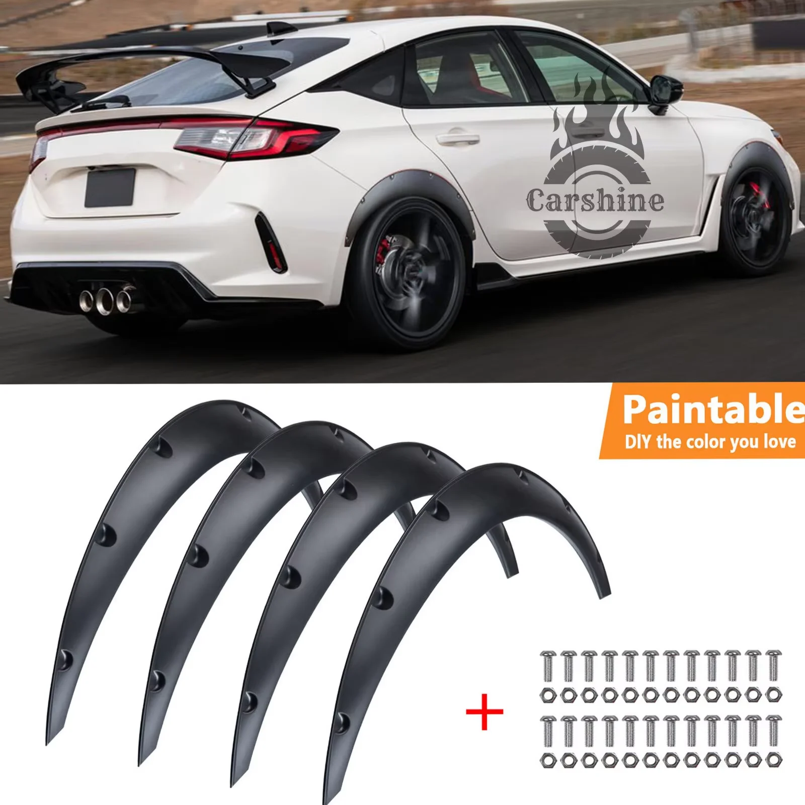 4pcs Fender Flares Mudguard Wheel Arches Cover Protect 32" For Honda-Civic 2023
4pcs Fender Flares Mudguard Wheel Arches Cover Protect 32" For Honda-Civic 2023
