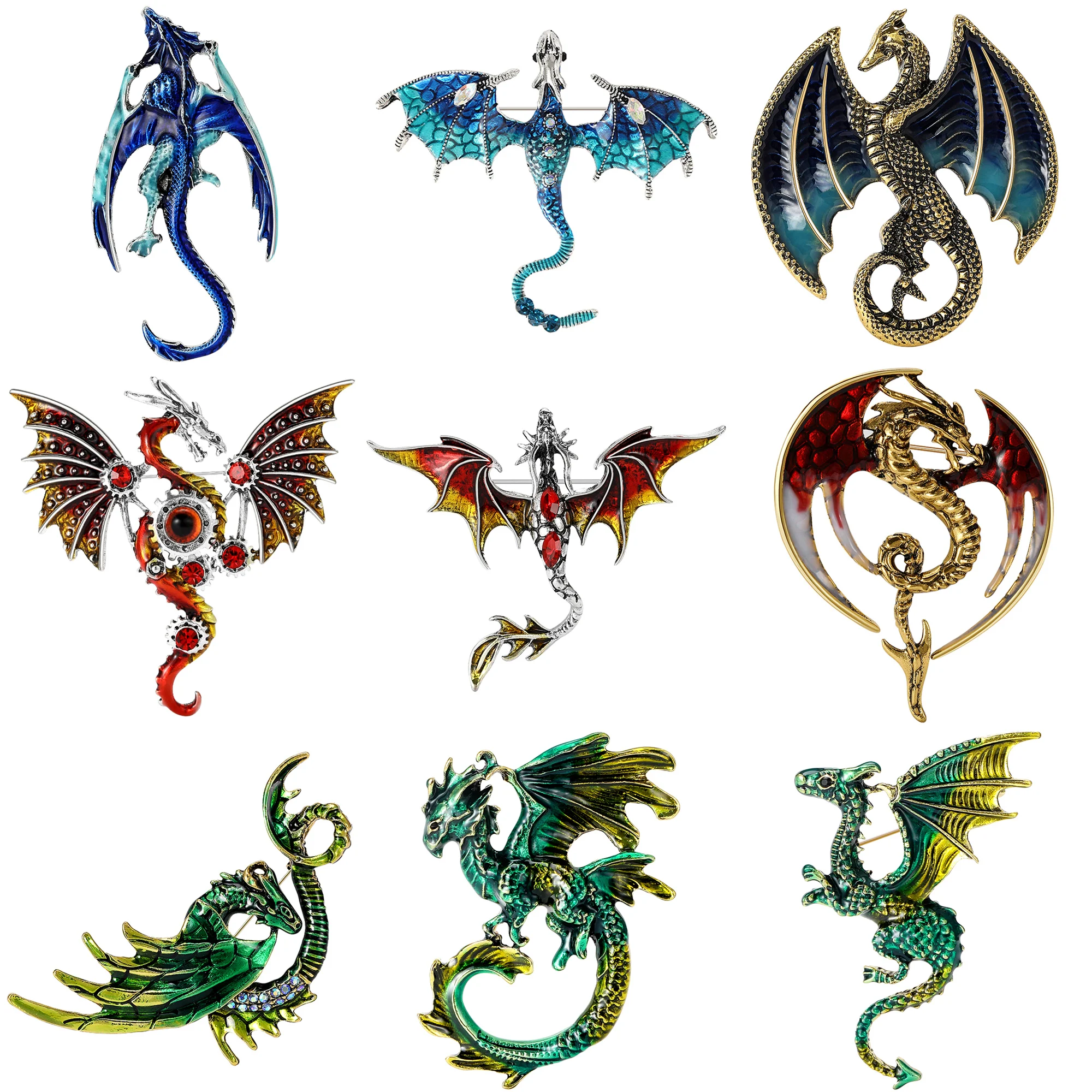 StarryGem Wholesale Enamel Dragon Pins for Women Rhinestone Flying Dragons Brooch Office Party Friend Gifts Jewelry Accessories
StarryGem Wholesale Enamel Dragon Pins for Women Rhinestone Flying Dragons Brooch Office Party Friend Gifts Jewelry Accessories