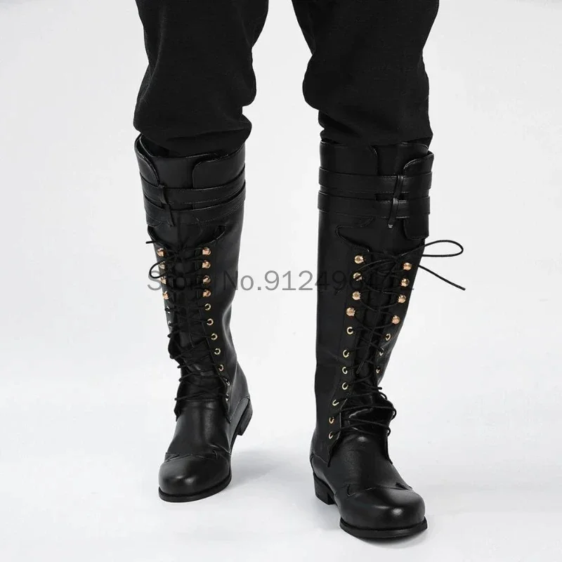 Medieval Retro Men Knight Boots Carnival Gothic British Style Soldier Prince Cosplay Leather Boot Party Fashion Bandage Shoes
Medieval Retro Men Knight Boots Carnival Gothic British Style Soldier Prince Cosplay Leather Boot Party Fashion Bandage Shoes