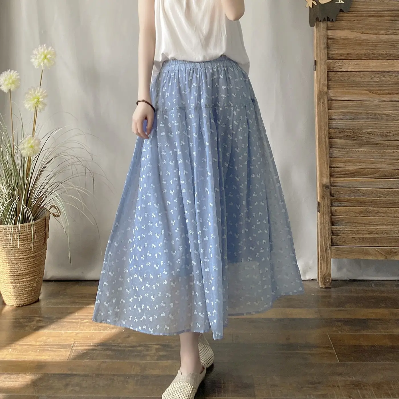 Women Fashion Elastic Waist Loose Skirt 2026 Summer Floral Print Cotton Linen Skirt Female Elegant Long Casual Skirts U95
Women Fashion Elastic Waist Loose Skirt 2026 Summer Floral Print Cotton Linen Skirt Female Elegant Long Casual Skirts U95