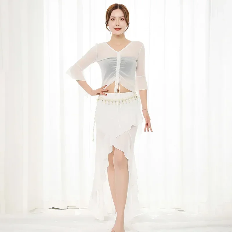 Women New Belly Dance Costumes Korean Silver Mesh Net Yarn Irregular Skirt Oriental Bellydance 2-piece Suit Dancewear
Women New Belly Dance Costumes Korean Silver Mesh Net Yarn Irregular Skirt Oriental Bellydance 2-piece Suit Dancewear