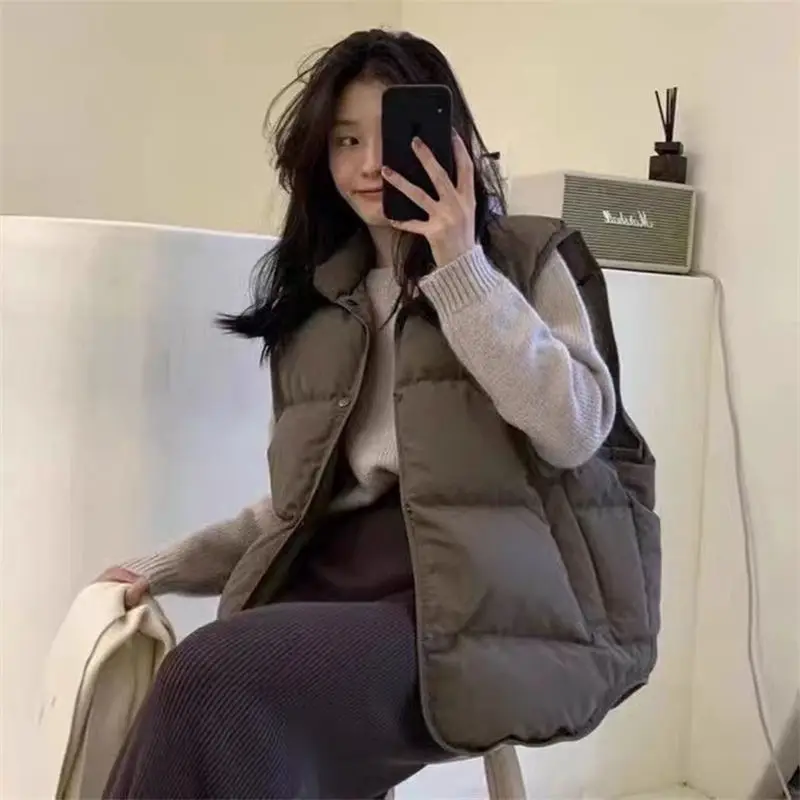 2023 New Body Warmer Women's Down Cotton Vest Jacket Loose White Down Cotton Thick Waistcoat Vest Zipper Coat
2023 New Body Warmer Women's Down Cotton Vest Jacket Loose White Down Cotton Thick Waistcoat Vest Zipper Coat