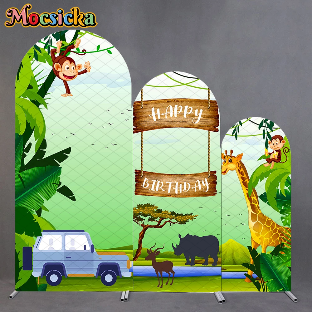 Mocsicka Happy Birthday Arch Backdrops Covers Green Leaf Child Baby Shower Photo Arched Backgrounds Animal Giraffe Monkey Decors
Mocsicka Happy Birthday Arch Backdrops Covers Green Leaf Child Baby Shower Photo Arched Backgrounds Animal Giraffe Monkey Decors