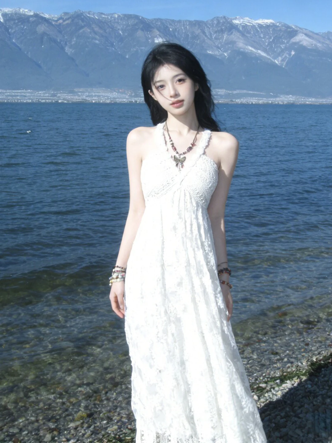 Beachwear Unique Super Beautiful White Slim Fit Strap Long Dress New Popular Summer Dress Gentle Style Mesh Splice Shoulder B...
Beachwear Unique Super Beautiful White Slim Fit Strap Long Dress New Popular Summer Dress Gentle Style Mesh Splice Shoulder B...