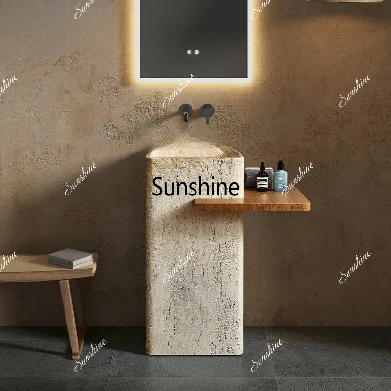 travertine column basin art basin integrated floor type high-end washbasin vertical washbasin
travertine column basin art basin integrated floor type high-end washbasin vertical washbasin