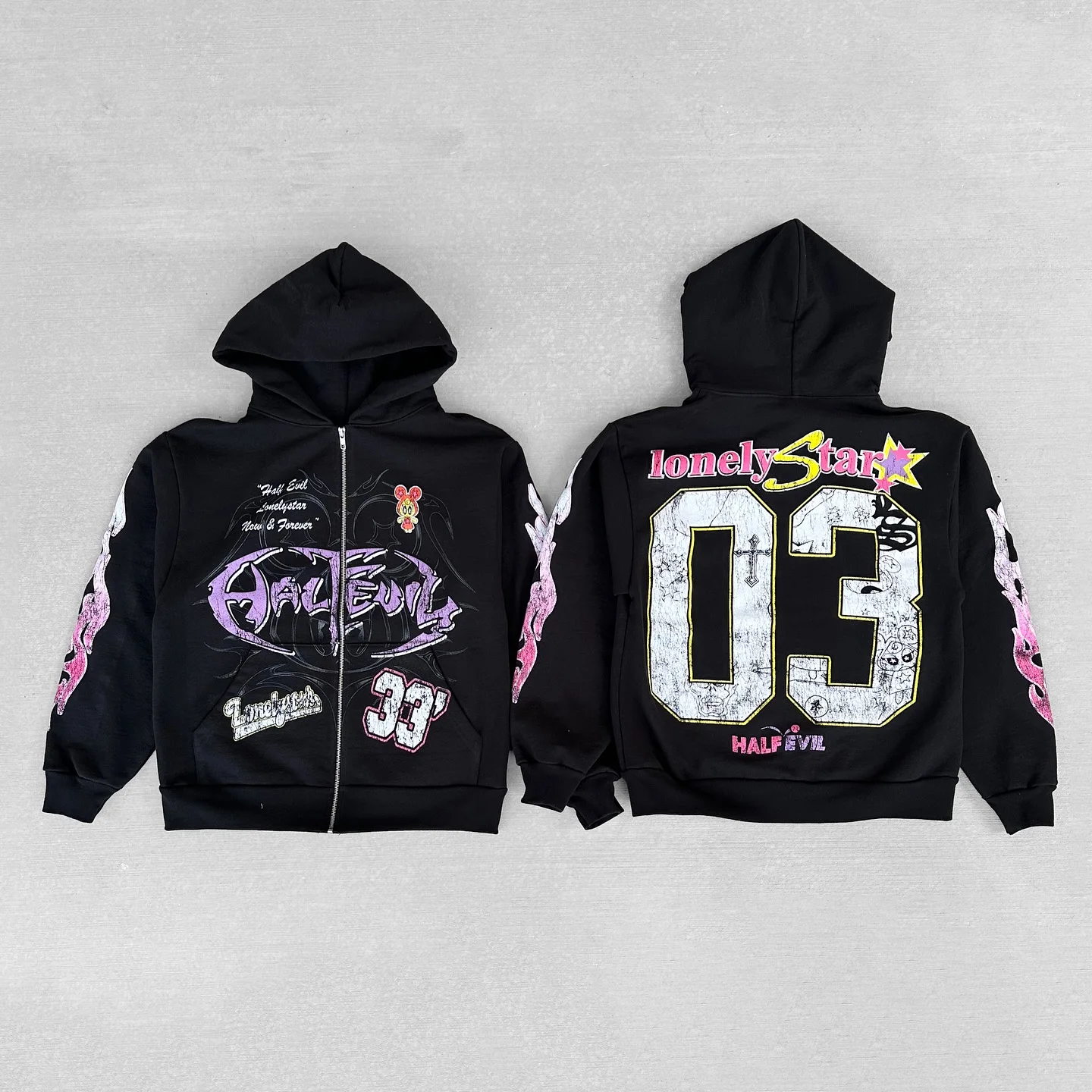 Harajuku Half Evi land Lonelystar Hoodies Grunge Oversized Hoodie Y2k Tops Casual Streetwear Sweatshirt Tracksuit Men Clothing
Harajuku Half Evi land Lonelystar Hoodies Grunge Oversized Hoodie Y2k Tops Casual Streetwear Sweatshirt Tracksuit Men Clothing