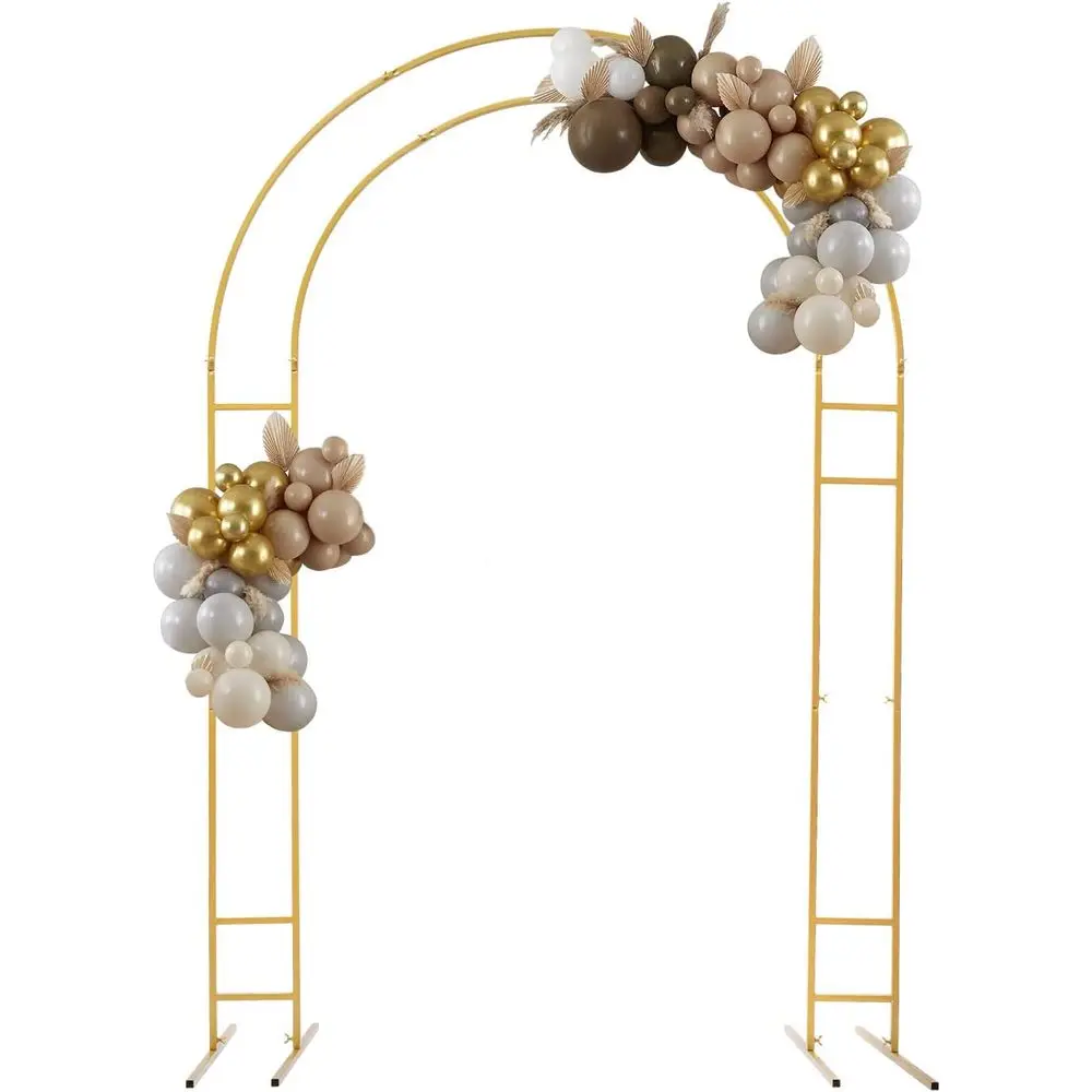 Gold Metal Wedding Arch with Lower Holder, Elegant Balloon Arch Backdrop Stand for Indoor and Outdoor Parties
Gold Metal Wedding Arch with Lower Holder, Elegant Balloon Arch Backdrop Stand for Indoor and Outdoor Parties
