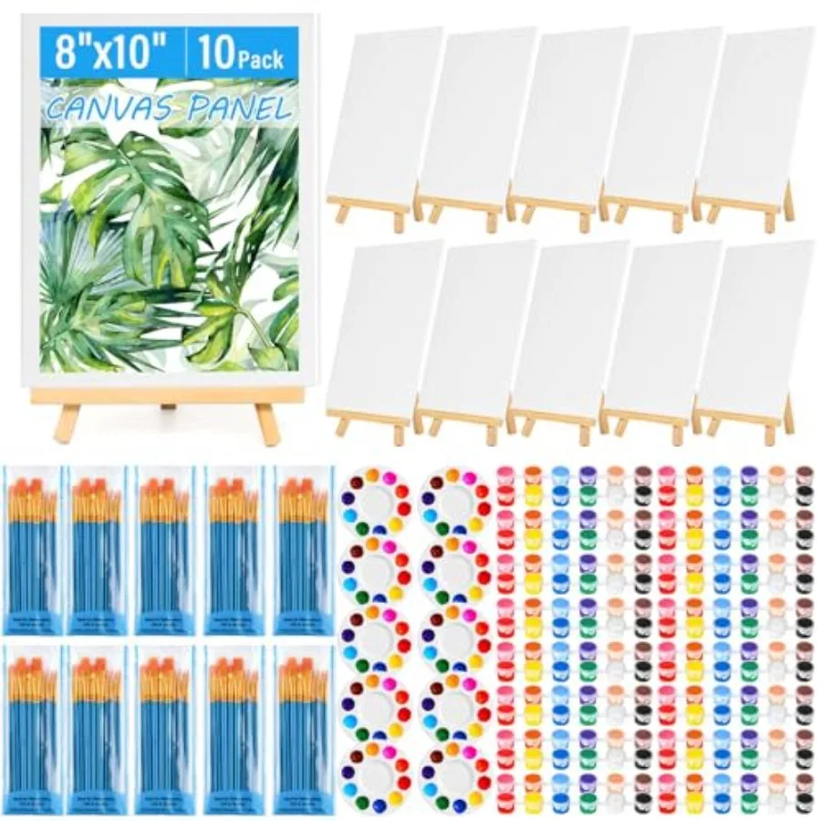 150pcs Painting Supplies Kit for Adults 8 * 10In Canvas Boards with Easel Stand 12 Colors Acrylic Paint Set Artist Paint Brushe
150pcs Painting Supplies Kit for Adults 8 * 10In Canvas Boards with Easel Stand 12 Colors Acrylic Paint Set Artist Paint Brushe