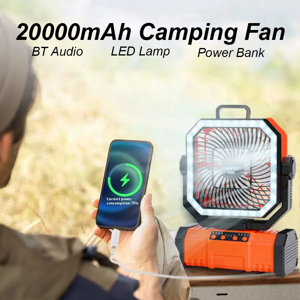 20000mAh High-Capacity Battery LED Light Camping Fan Movable Wireless Air Circulators Outdoor Ventilador with Hook
20000mAh High-Capacity Battery LED Light Camping Fan Movable Wireless Air Circulators Outdoor Ventilador with Hook
