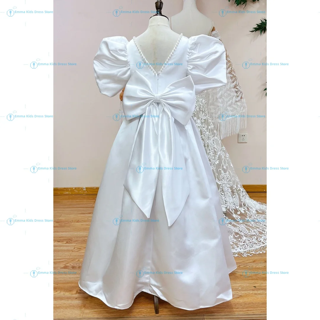 Custom Simple Flower Girl Dress Satin Bow Children's Girl A-line Pageant Bridesmaid Wedding Dress First Communion Dress
Custom Simple Flower Girl Dress Satin Bow Children's Girl A-line Pageant Bridesmaid Wedding Dress First Communion Dress