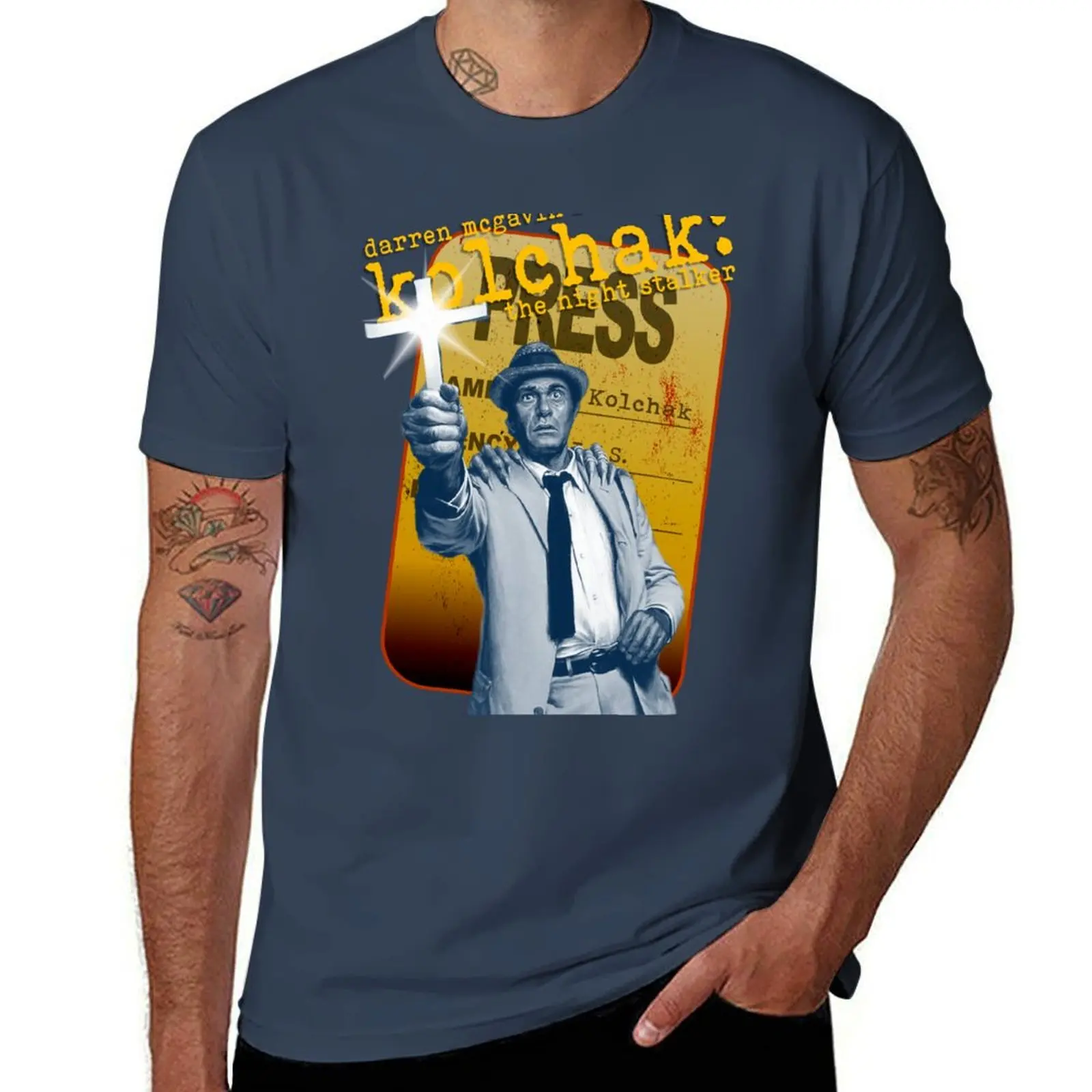 Kolchak: The Night Stalker Press Pass Design T-Shirt Street Art Print Tee Shirt
Kolchak: The Night Stalker Press Pass Design T-Shirt Street Art Print Tee Shirt