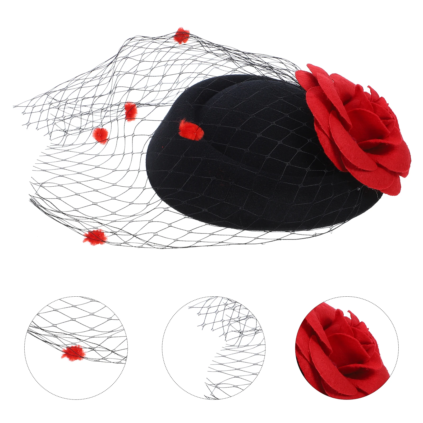 s Fashionable Punk Mini Top Hat Hair Clip Artificial Rose Flower Decoration for Party Mini Hat Fascinator Clip
s Fashionable Punk Mini Top Hat Hair Clip Artificial Rose Flower Decoration for Party Mini Hat Fascinator Clip