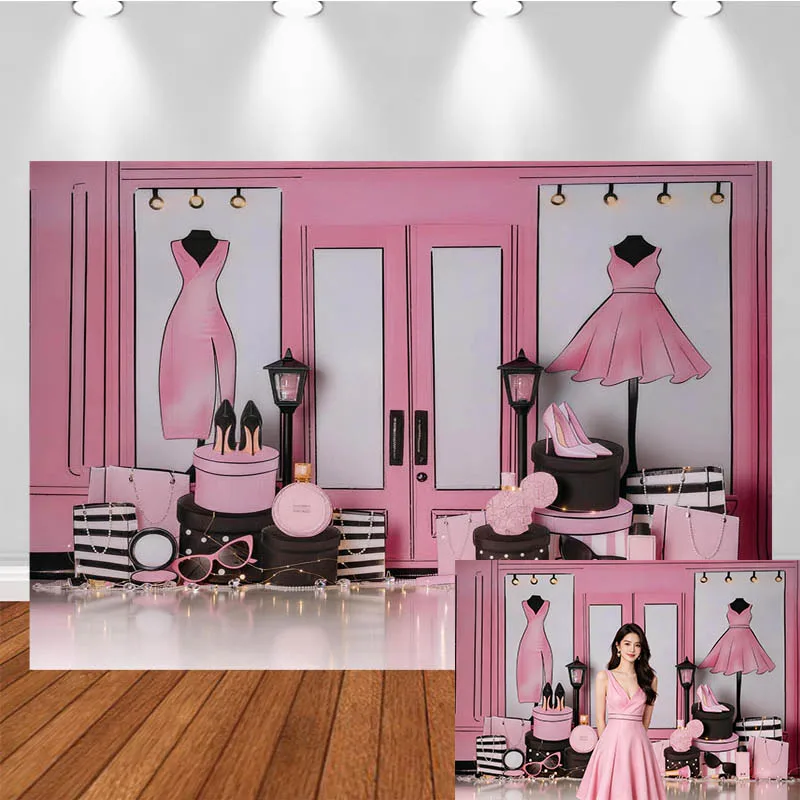 LS Photography Background Pink Dress High Heel Perfume Girl Fashion Decor Birthday Cake Smash Adult Portrait Photo Backdrop
LS Photography Background Pink Dress High Heel Perfume Girl Fashion Decor Birthday Cake Smash Adult Portrait Photo Backdrop