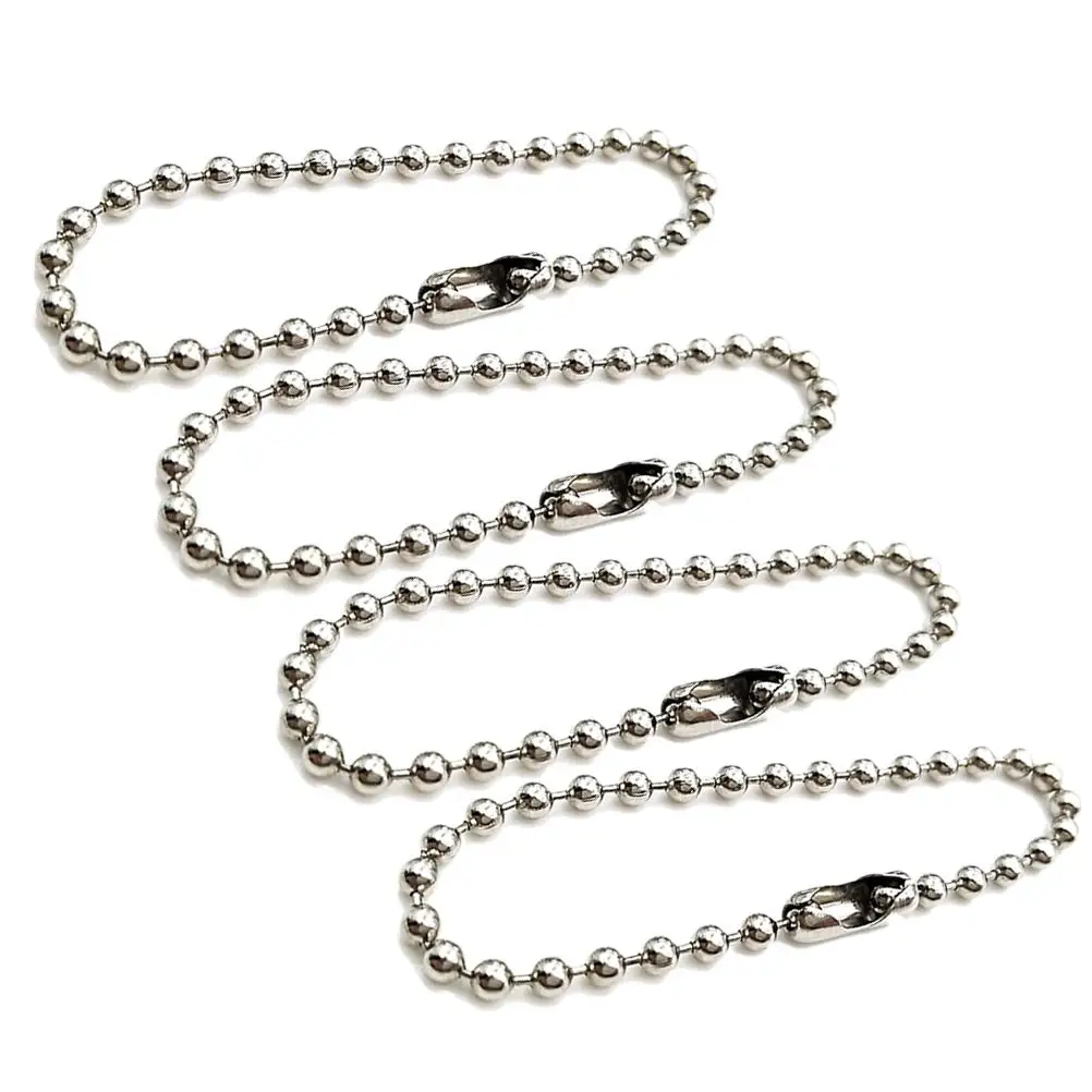 Silver Stainless Steel Necklace Ball Chain Connector Clasp Adjustable Length Keychains Dog Tags Bottle Cap Tile Pendant
Silver Stainless Steel Necklace Ball Chain Connector Clasp Adjustable Length Keychains Dog Tags Bottle Cap Tile Pendant