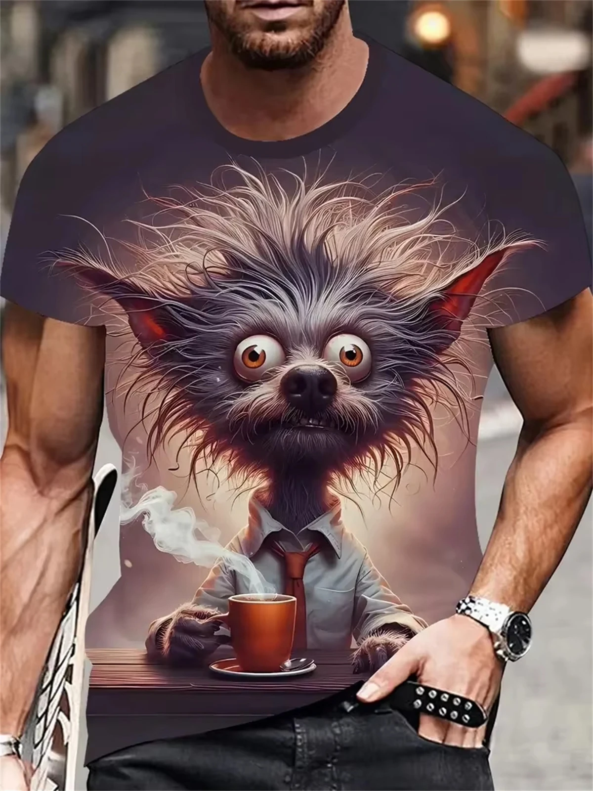 Summer Short sleeved Cartoon Animal 3D Printed Pattern Large Loose Men's T-shirt Top Men's Sports and Leisure T-shirt
Summer Short sleeved Cartoon Animal 3D Printed Pattern Large Loose Men's T-shirt Top Men's Sports and Leisure T-shirt