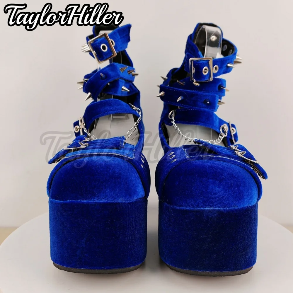 Royal Blue Suede Rivets Pumps Platform Hot Girl Buckle Strap Block Heel High Heels Women Luxury Designer Shoes 2026 Spring Shoes
Royal Blue Suede Rivets Pumps Platform Hot Girl Buckle Strap Block Heel High Heels Women Luxury Designer Shoes 2026 Spring Shoes