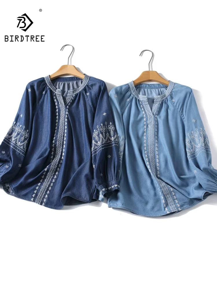 New 2026 Summer Women Denim Long Sleeve Shirt, V Neck Embroidery, Mori Girl OL Retro Ethnic Style Casual Loose Blouse T64858CC
New 2026 Summer Women Denim Long Sleeve Shirt, V Neck Embroidery, Mori Girl OL Retro Ethnic Style Casual Loose Blouse T64858CC