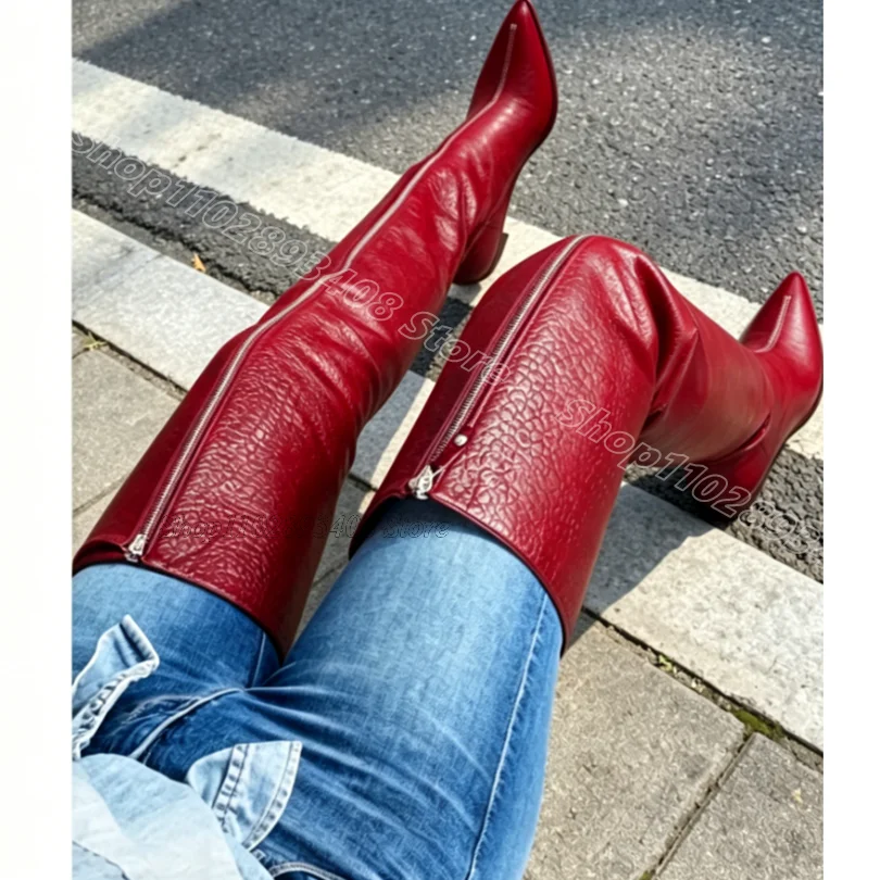 Red Zip Decor Over Knee Boots Animal Pattern Solid Design for Women Matte Leather Banquet Dress Women Boots Zapatos Para Mujere
Red Zip Decor Over Knee Boots Animal Pattern Solid Design for Women Matte Leather Banquet Dress Women Boots Zapatos Para Mujere