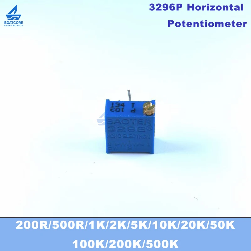 10PCS 3296P Horizontal Trimmer Potentiometer Adjustable Variable Resistor 1K 2K 5K 10K 20K 50K 100K 200K 500K 1M 3296P-103(10K)
10PCS 3296P Horizontal Trimmer Potentiometer Adjustable Variable Resistor 1K 2K 5K 10K 20K 50K 100K 200K 500K 1M 3296P-103(10K)